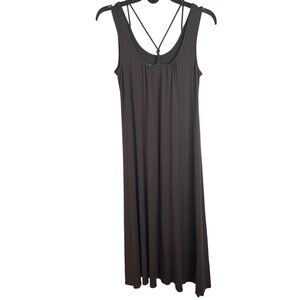 Eileen Fisher Petite size‎ 2/4 brown maxi dress tank back strap